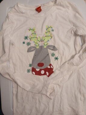 Girls Reindeer Shirt 10/12 Christmas Holiday